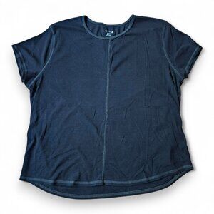 Orvis Women's Tshirt Top Short Sleeve 100% Cotton Solid Black Casual Size XL